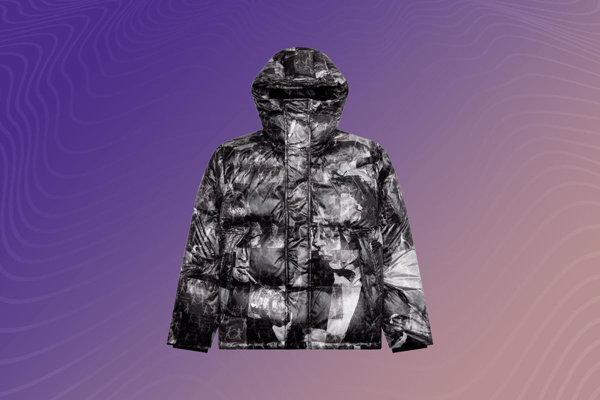 MMQ AOP Puffer Jacket - Black