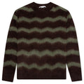 Striped Fuzzy Sweater - Brown/Military