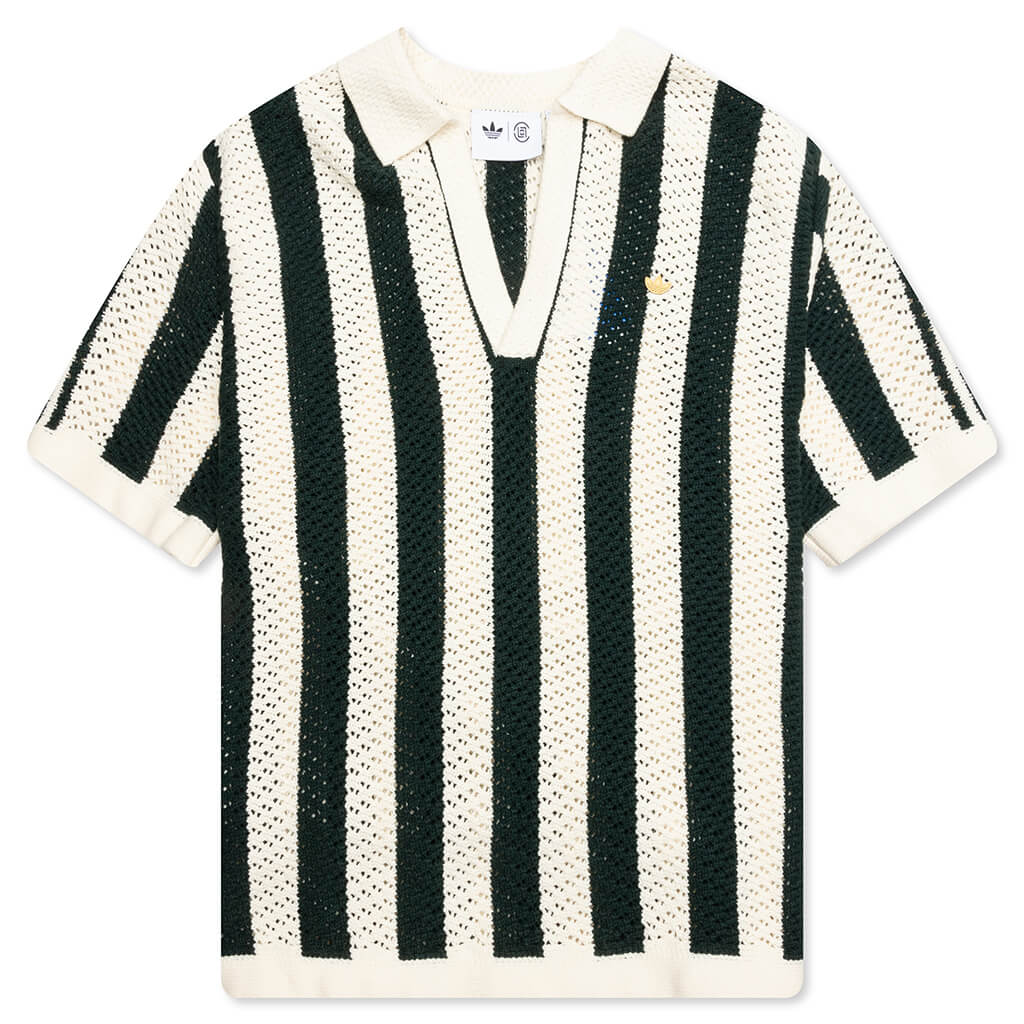 CLOT Knit Polo by Edison Chen - Green Night/Cream White