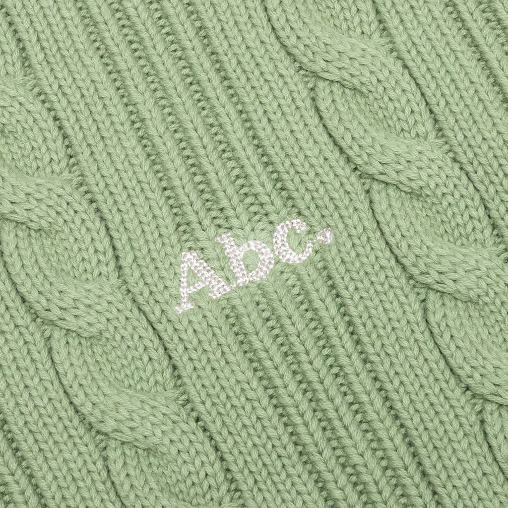 Cableknit Crewneck-Aventurine Green