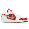 Air Jordan 1 Low SE (GS) - White/Metallic Gold/University Red
