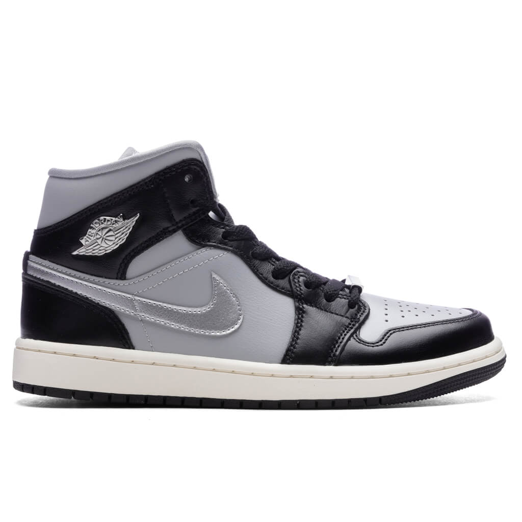 Women's Air 1 Mid SE - Black/Metallic Silver/Light Smoke Grey