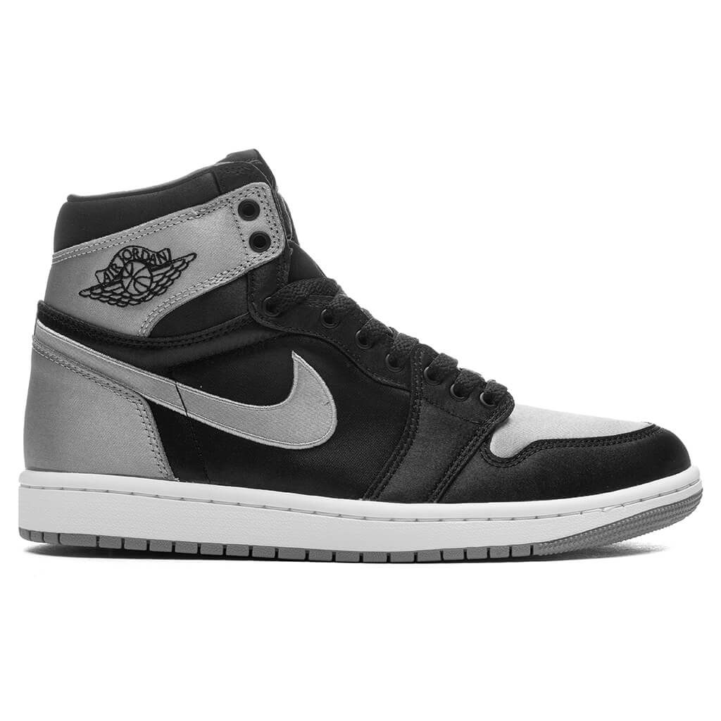 Women's Air 1 Retro High OG 'Satin Shadow' - Black/Medium Grey/White