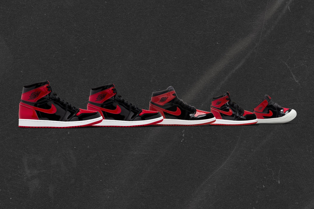 Air Jordan 1 Infant 'Patent Bred' - Black/Varsity Red