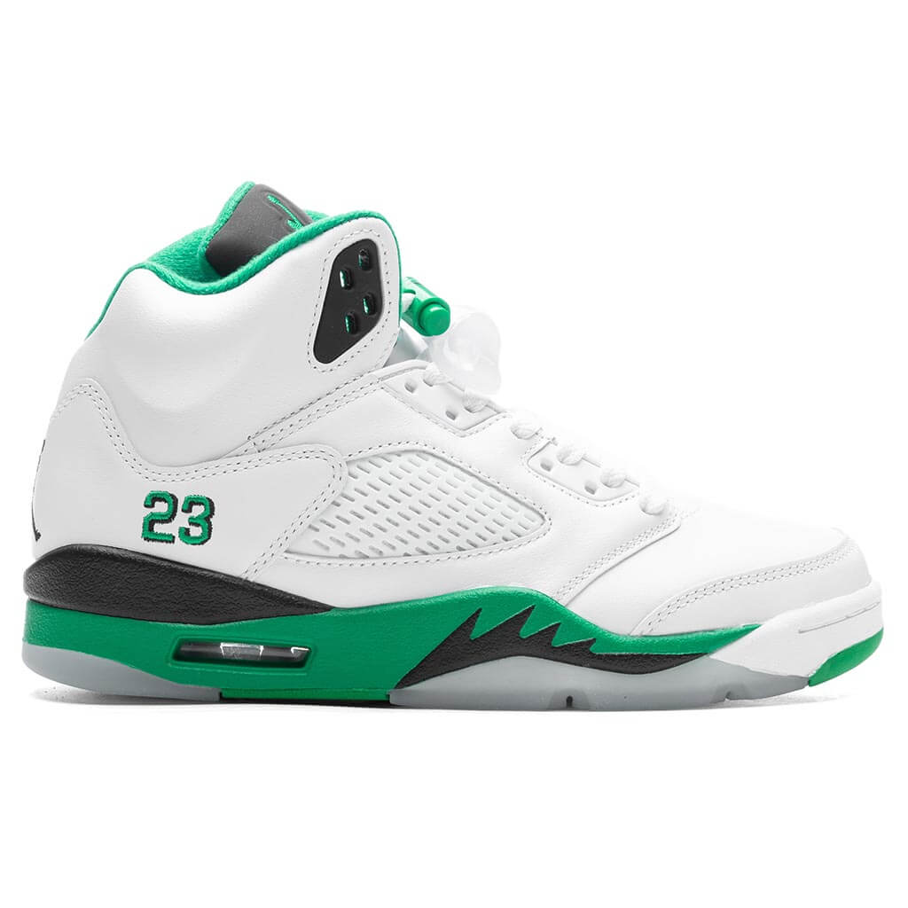 Women's Air 5 Retro - White/Lucky Green/Ice Blue