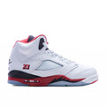Air Jordan 5 Retro OG Fire Red 'Black Tongue' (GS) - White/Fire Red/Black