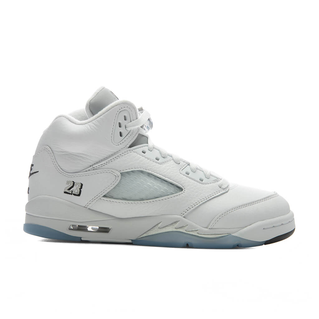 Air 5 Retro 'White Metallic' (GS) - White/Black/Metallic Silver