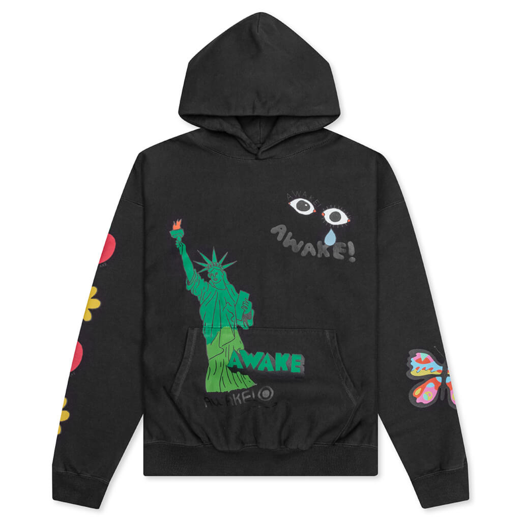 Stefan Meier NY Printed Hoodie - Charcoal