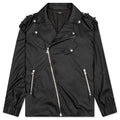 Faux Leather Biker Jacket - Gris Chine
