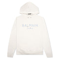 Printed Hoodie - Beige/Bleu Clair