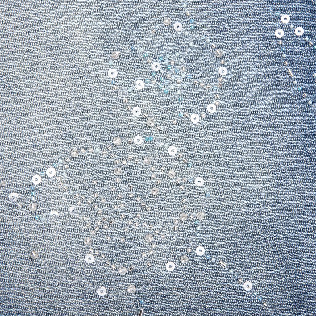 Beaded Wide Jeans - Dark Wash