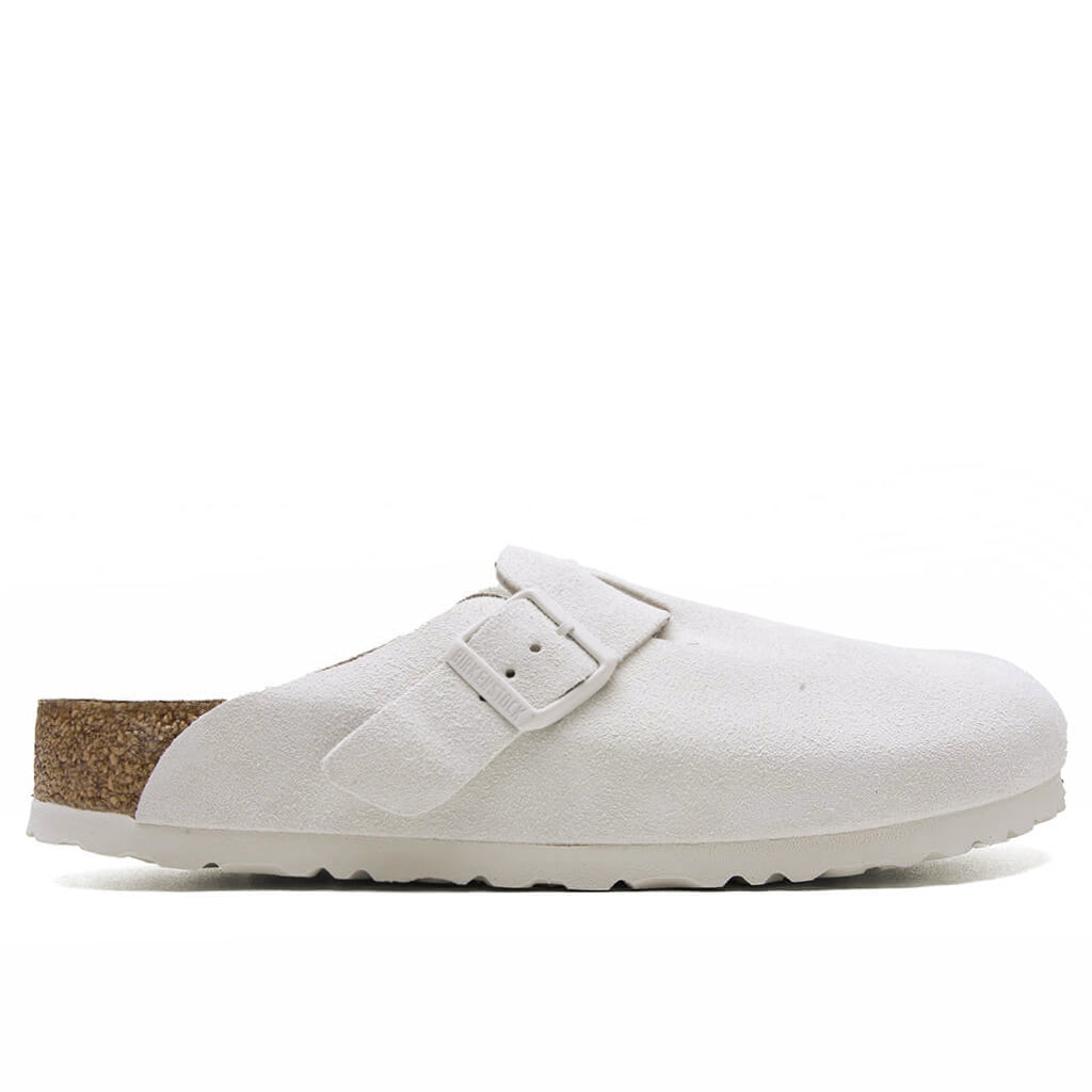 Boston Soft Footbed Suede Leather - Antique White