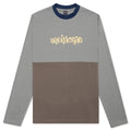 Embroidered L/S Football Shirt - Grey