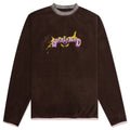 Evil Eyes Polar Fleece Mock Neck Shirt - Chocolate