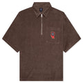 Half Zip Racing Shirt - Brown