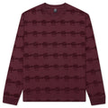 Running Head Textured Stripe L/S Shirt - Burgundy