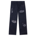 Whips And Chains Wide Leg Pleated Pants - Navy