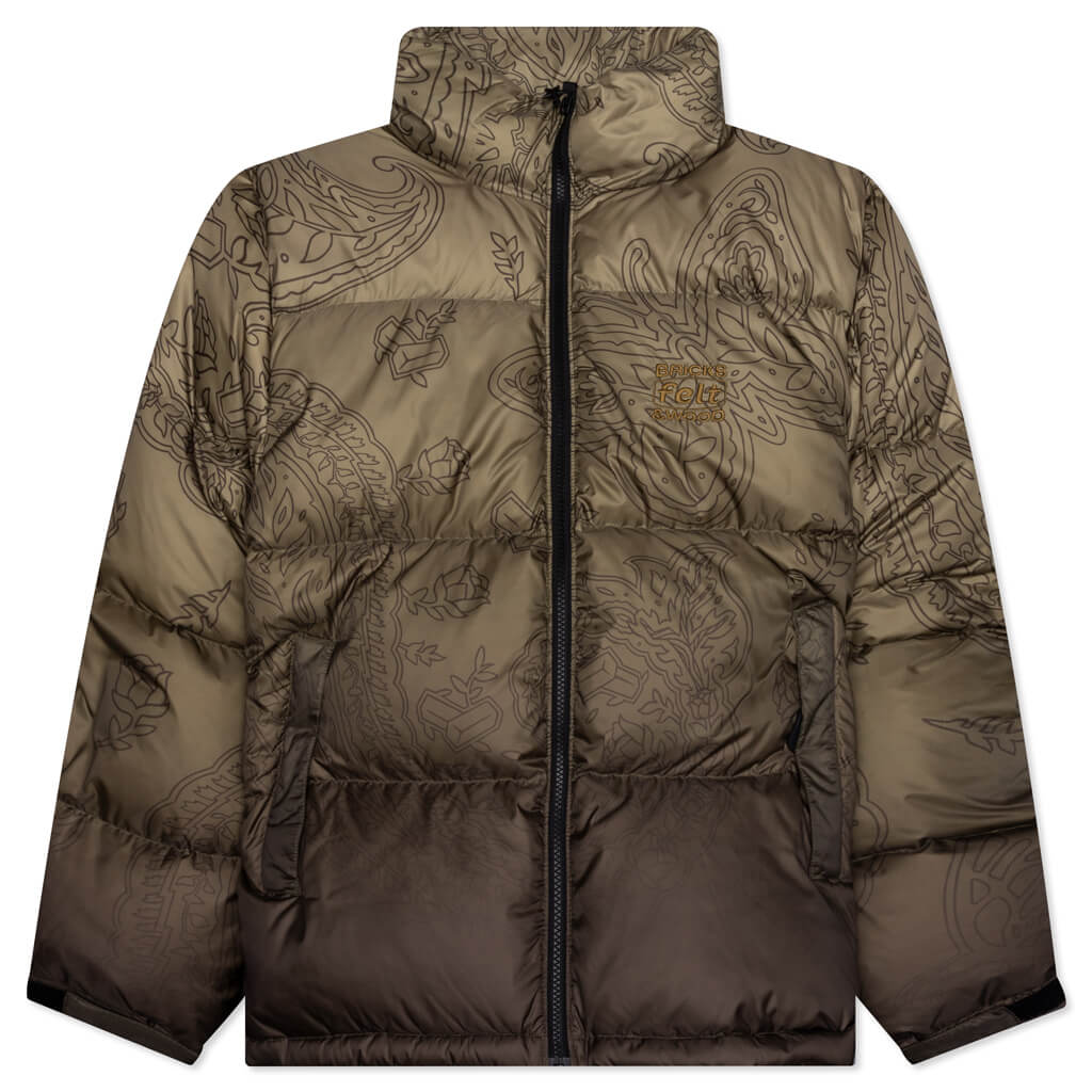 Bricks & Wood Paisley Butterfly Puffer - Olive