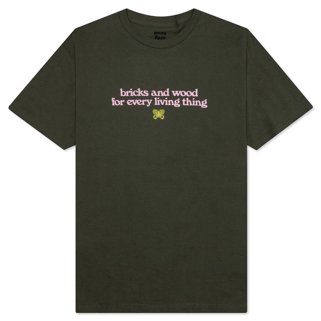 Bricks & Wood Wordmark Tee - Olive