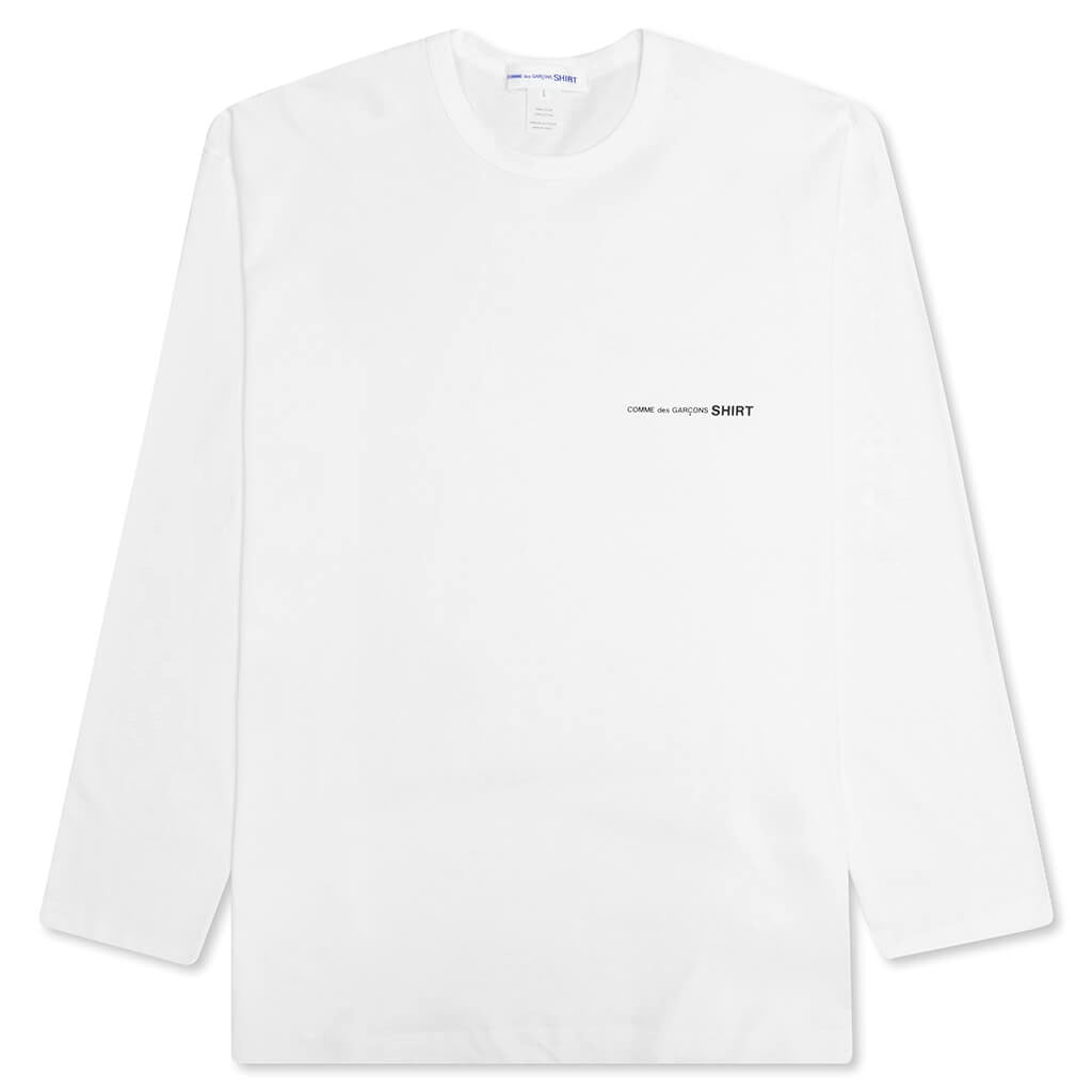 L/S Chest Logo Tee - White