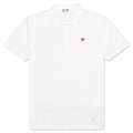 Little Red Heart Polo Shirt - White