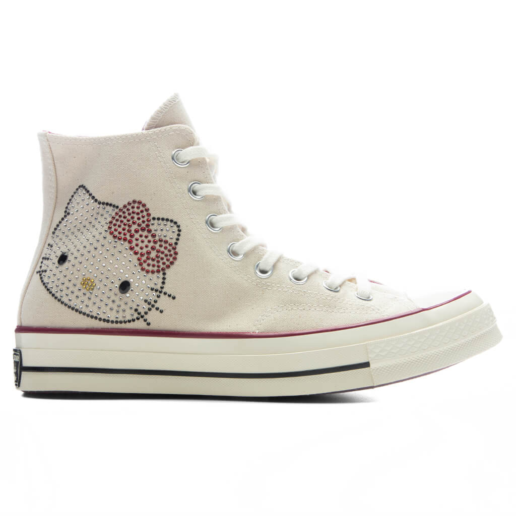 Hello Kitty Chuck Taylor 70 with Swarovski Crystals - Egret/Sporty Berry/Black
