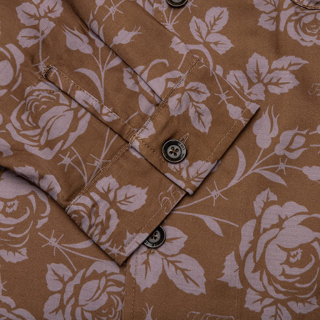 Patterned Woven L/S - Brown