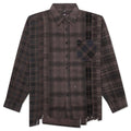Flannel Shirt 7 Cuts Shirt Over Dye - Brown