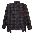 Flannel Shirt 7 Cuts Shirt Over Dye - Brown