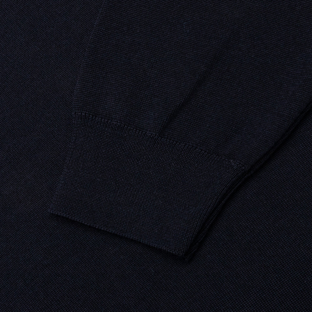 Flower Blob Knitted Polo Shirt - Midnight Blue