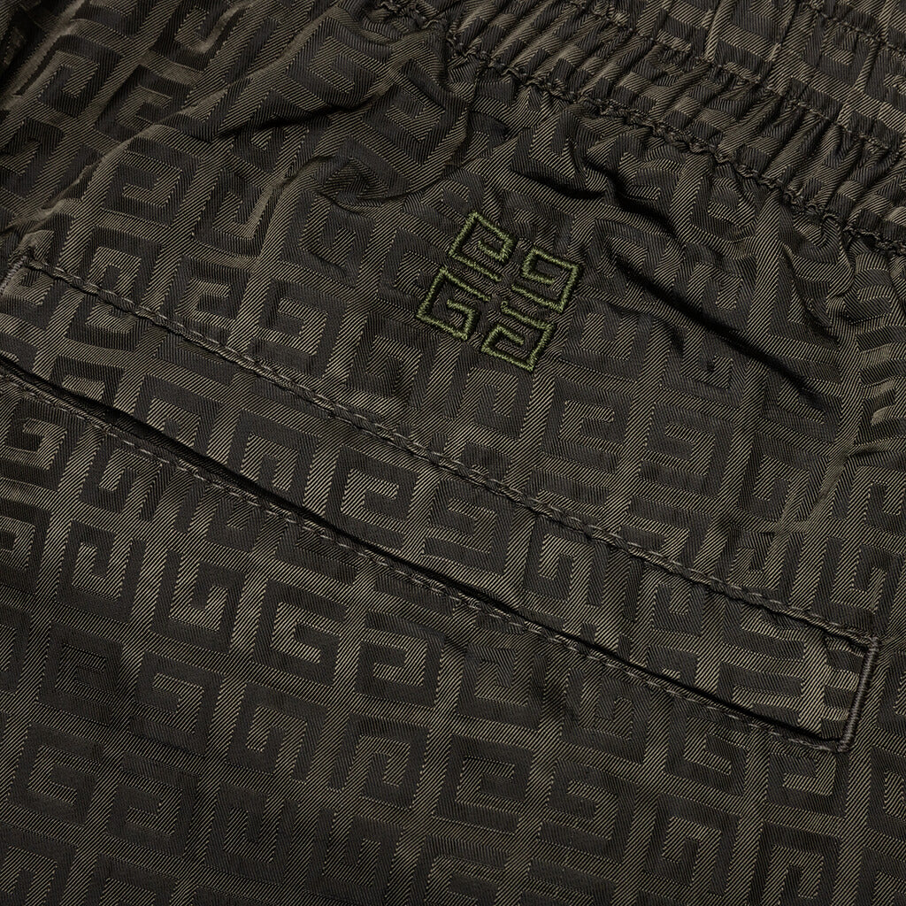 Garment Dye Embroidered Joggers - Military Green