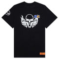 S/S Tee Reg Flaming Skull - Black/White