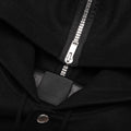 Hooded Varsity Jacket in Wool and Leather - Black
