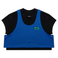 Aleali May Women's Layered Top - Black/Game Royal