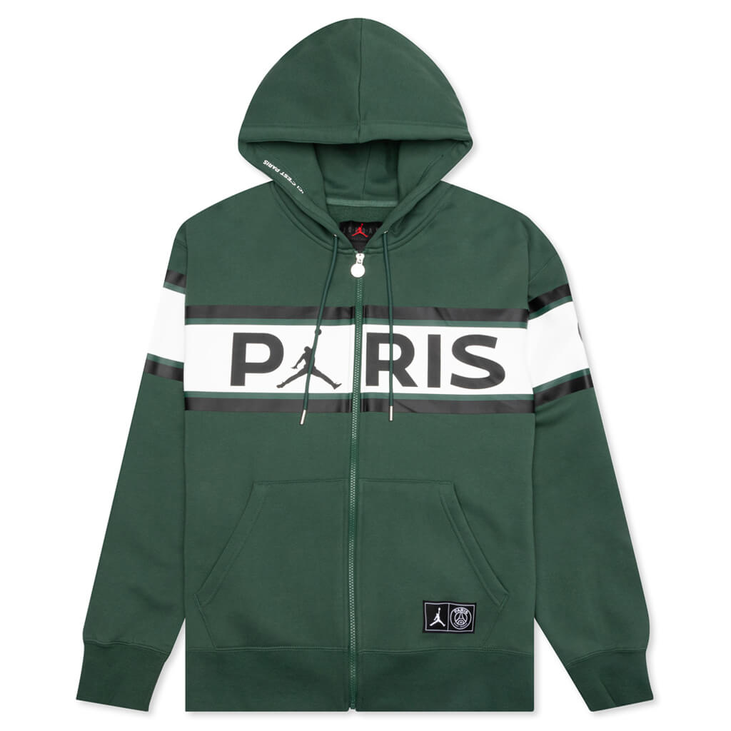 Paris Saint-Germain Full-Zip Fleece Hoodie - Noble Green