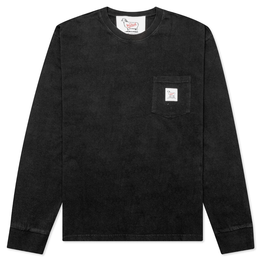 Woolrich L/S Pocket Tee - Washed Black