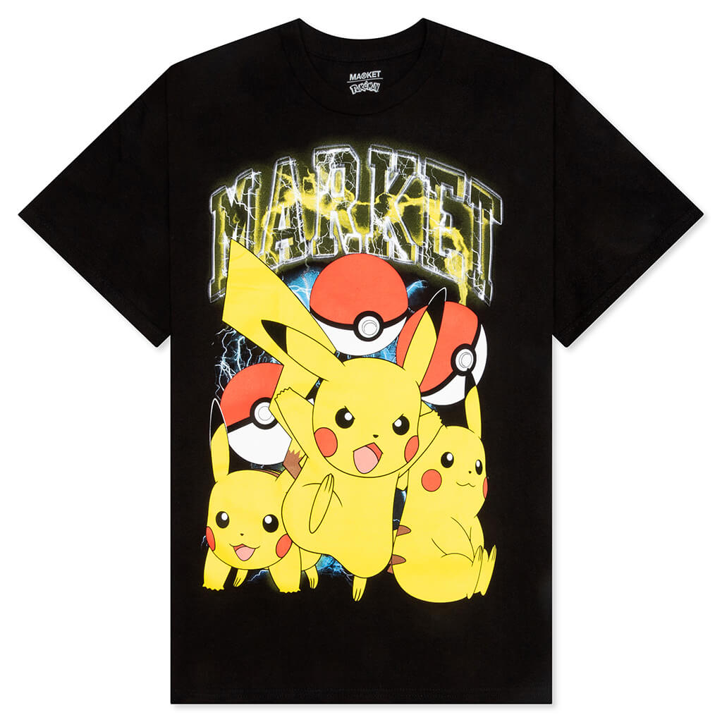 Pokemon Pikachu Electric Shock T-Shirt - Black