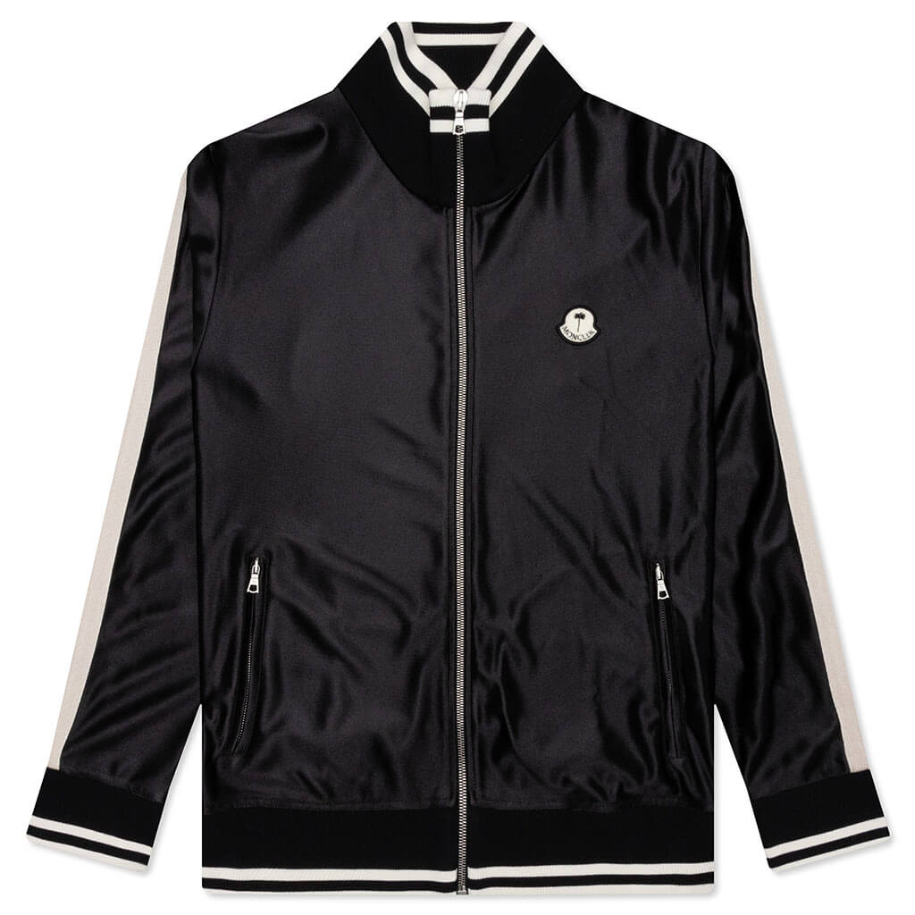 Shiny Zip-Up Sweatshirt - Black