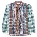 Ribbon Wide Flannel Shirt - Rust/Blue