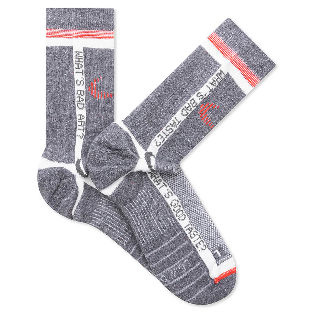 Off-White Socks - Grey/Total Crimson