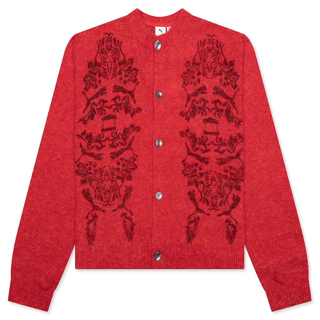 Aries Knitted Cardigan - Red