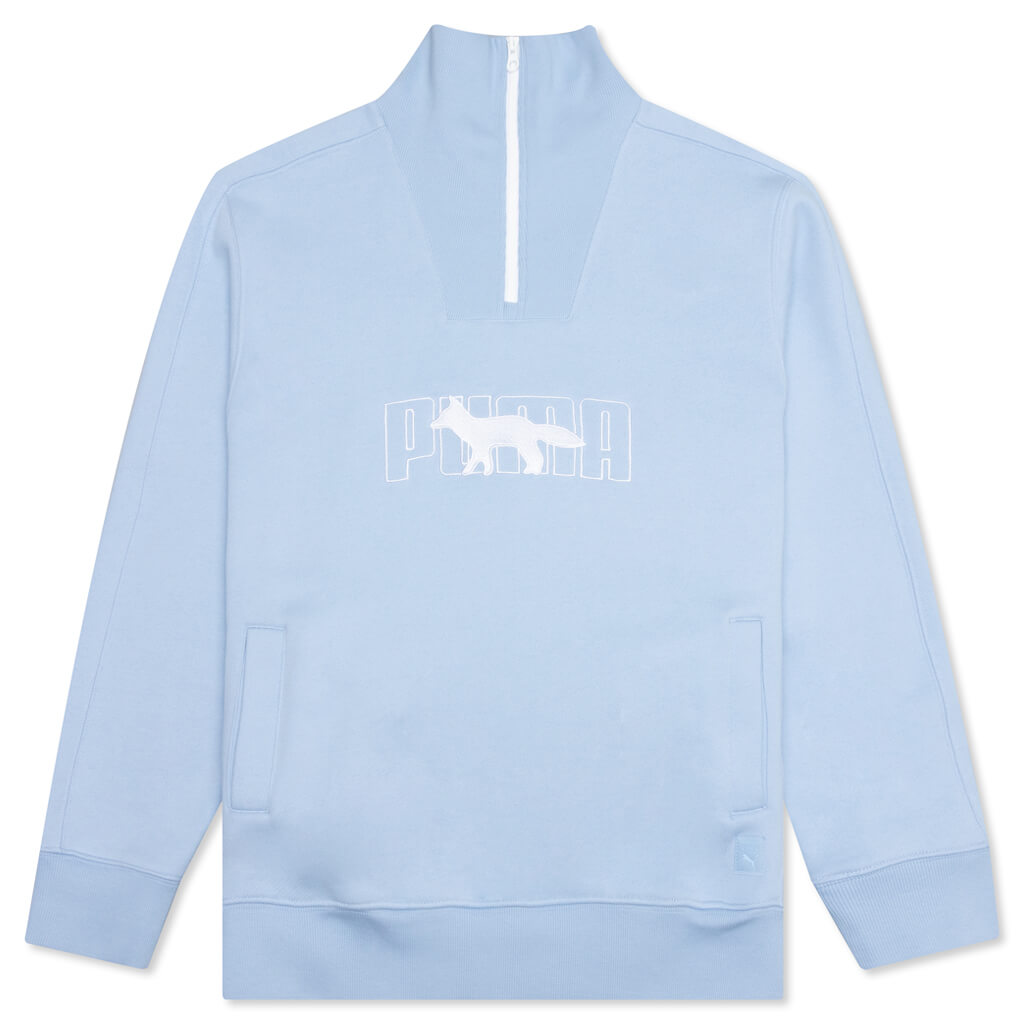 Maison Kitsune 1/2 Zip Ft Sweater - Blue