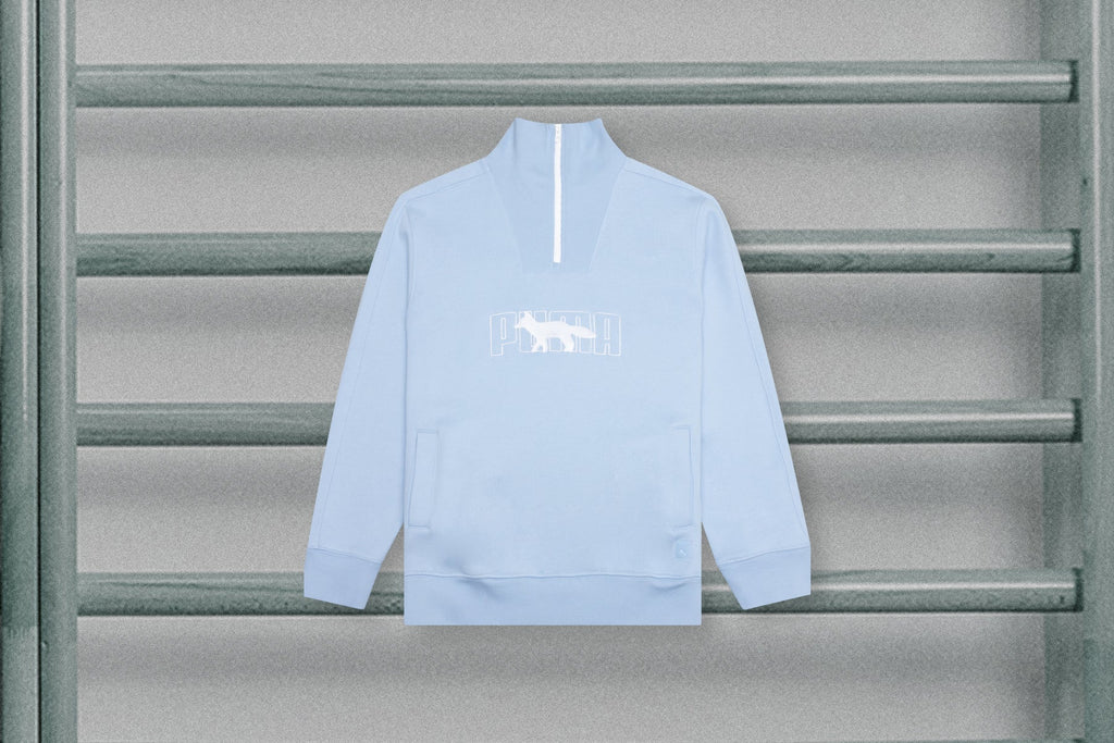 Maison Kitsune 1/2 Zip Ft Sweater - Blue