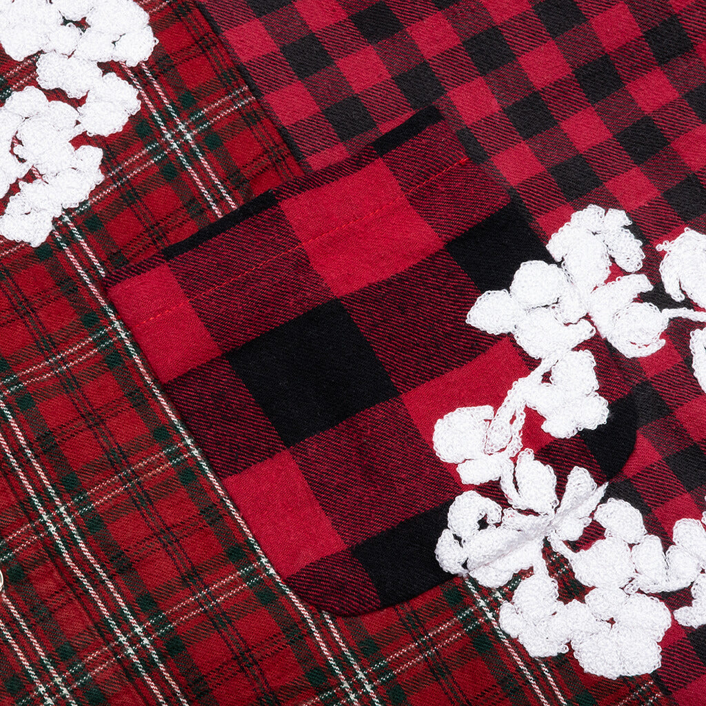 Denim Tears Check L/S Shirt - Red