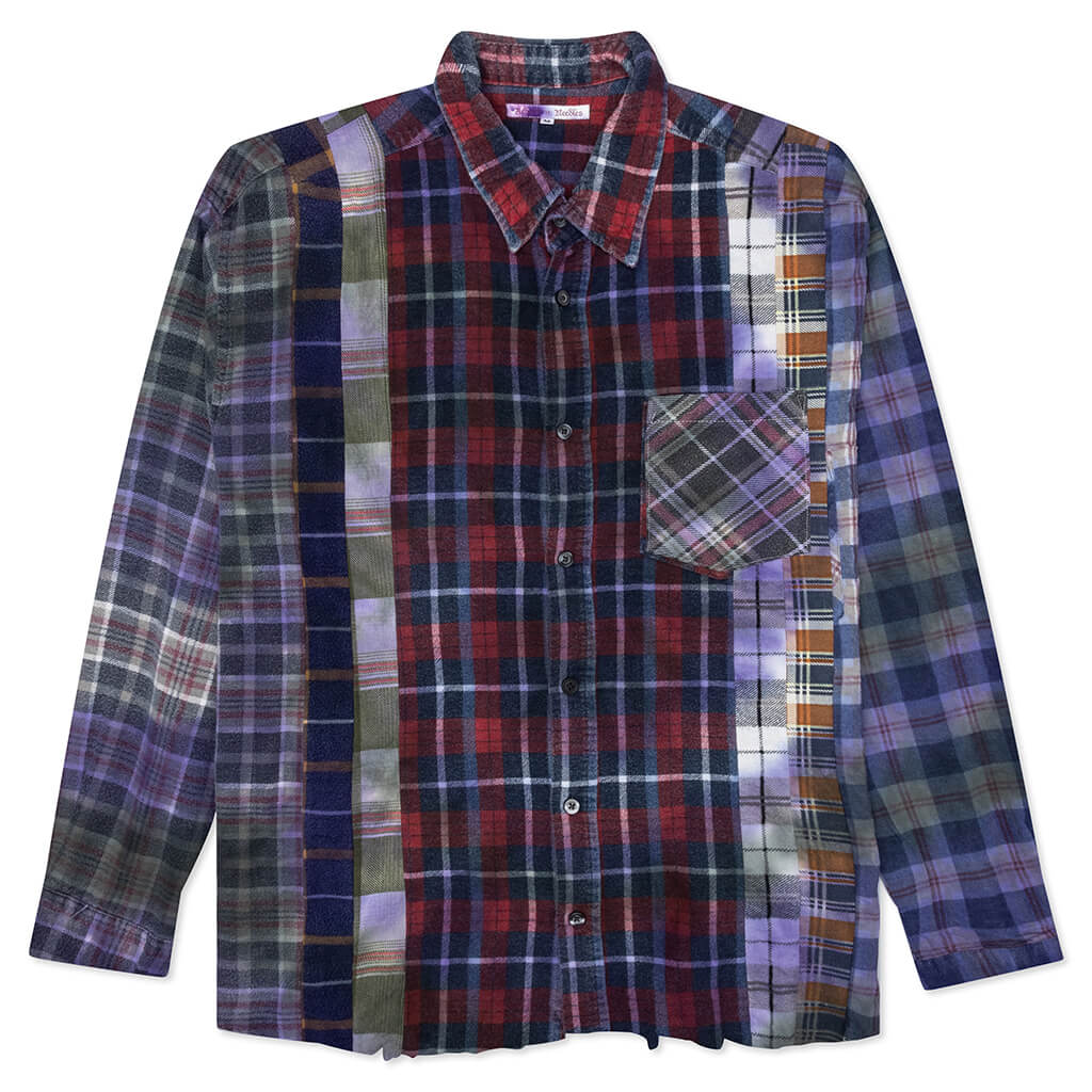Rebuild 7 Cut Flannel Shirt - Multi/ Tie Dye