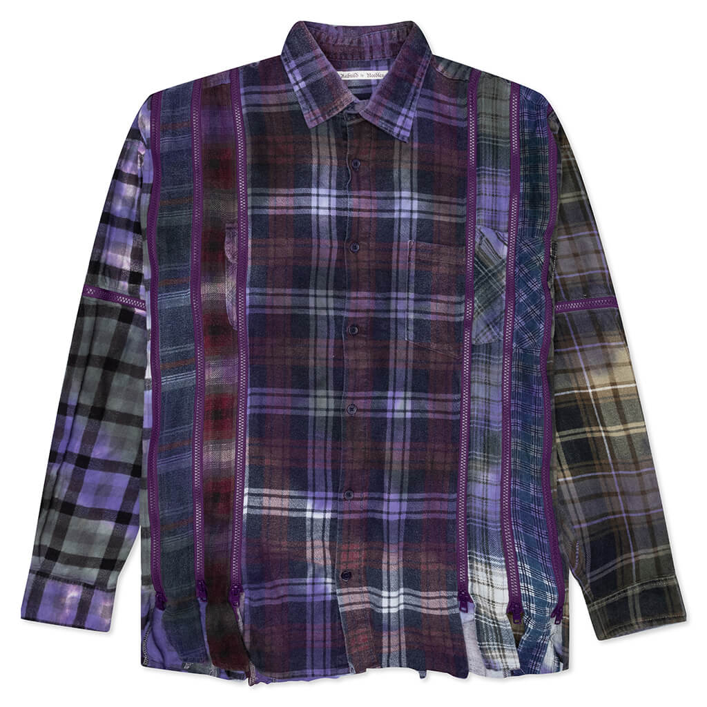 Rebuild 7 Cut Flannel Zipped Shirt - Multi/ Tie Dye