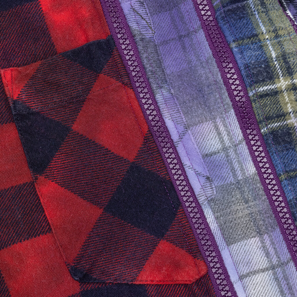 Rebuild 7 Cut Flannel Zipped Shirt - Multi/ Tie Dye