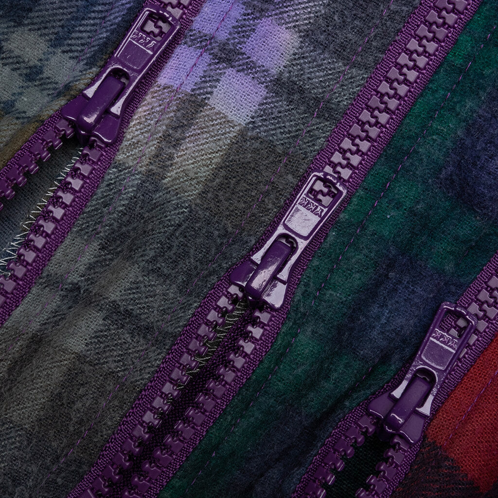 Rebuild 7 Cut Flannel Zipped Shirt - Multi/ Tie Dye