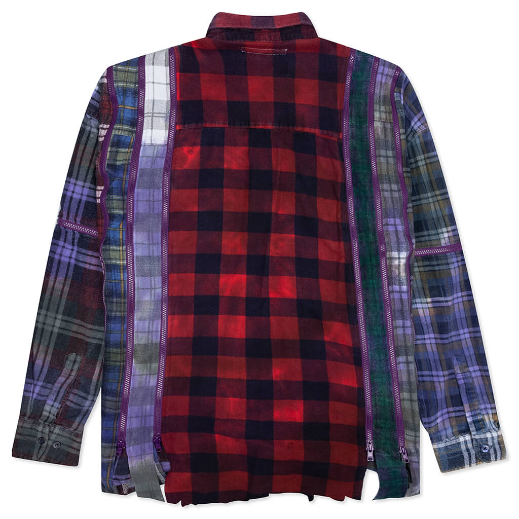 Rebuild 7 Cut Flannel Zipped Shirt - Multi/ Tie Dye