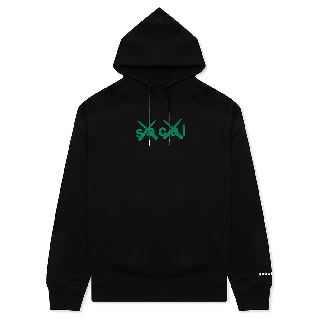 Kaws Flock Print Hoodie - Black/Green